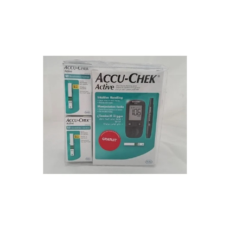 Coffret ACCU-CHEK Active 1 appareil + 10 bandelettes _Aromea